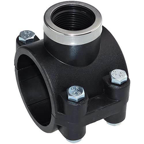 Molyrrd Pipe Clamp | PE Anbohrschellen mit Verstärkungsring | Schwarz, 50 mm x 1/2 Zoll von Molyrrd