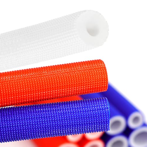 PE Rohrisolierung 1.5m, Schaumstoffrohr Isolierung Ø16mm 20mm 25mm 32mm X 7mm X1.5m Wärmeisolierung Frostschutz Isolierung Rohr Weiß, Rot, Blau(Weiß,ID32mm x T7mm xL1.5m) von Generisch