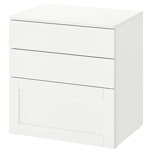 PLATSA/SMÅSTAD Kommode mit 3 Schubladen, 60x42x63 cm, weiß weiß/mit Rahmen von Generisch
