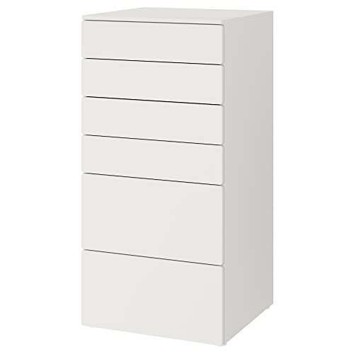 PLATSA/SMÅSTAD Kommode mit 6 Schubladen, 60 x 57 x 123 cm, weiß/weiß von Generisch