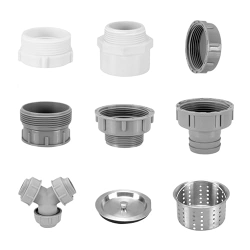 PPR Küchenspüle Abtropffläche Fitting 41 bis 46 mm 45 bis 32/58 mm 50 mm bis 1,5 T-Kopf Spülbeckenanschluss Anti-Überlauf-Adapter Gummidichtung(Y-Type 3-way,5 pieces) von Generisch
