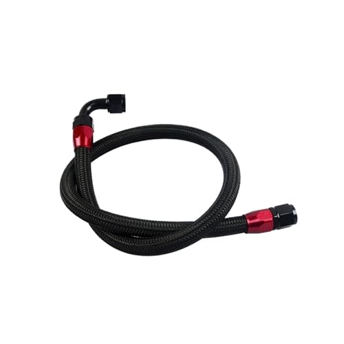 PQY - AN10 1M/1,2M/1,4M Edelstahl-Schlauchleitung mit 0-Grad-90-Grad-Drehgelenk-Endstück installiert(1.2m black) von Generisch