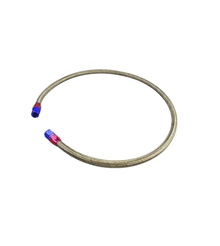PQY - AN10 1M/1,2M/1,4M Edelstahl-Schlauchleitung mit 0-Grad-90-Grad-Drehgelenk-Endstück installiert(1.2m silver) von Generisch
