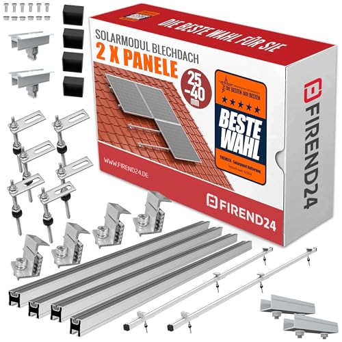 PV Photovoltaik Solarpaneel Halterung 2x Montage Set BLECHDACH - Stockschraube // Solar Panel Roof Mounting Kit, 2-Set Complete Installation Hardware with Rails and Brackets 25-40mm PV Photovoltaik Solarpaneel Halterung 2x Montage Set BLECHDACH - Stockschraube // Solar Panel Roof Mounting Kit, 2-Set Complete Installation Hardware with Rails and Brackets 25-40mm von Generisch