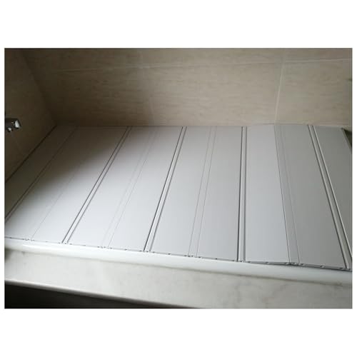 PVC-Badewannen-Staubschutz, faltbares Tablett, isolierte Badewannenabdeckung mit Verschluss, Spa-Badregal für Badezimmer, wasserdichter Badewannenschutz, leicht zu reinigen von Generisch