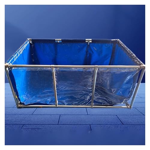 PVC Canvas Aquarium Pool Teich mit transparenter Sichtscheibe und Ablassventil, robuster Stahlrahmen für Zierfischhaltung von Generisch