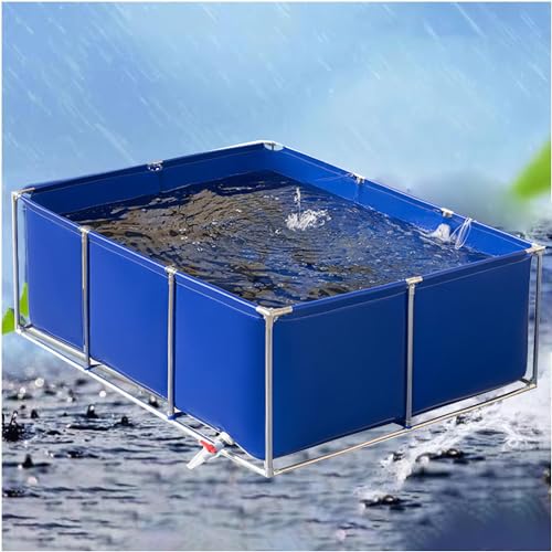 PVC Canvas Fischteich - Temporärer Aquarium Wassertank für die Zucht von Koi, großer Aquakultur-Zisternenpool mit Ständer PVC Canvas Fischteich - Temporärer Aquarium Wassertank für die Zucht von Koi, großer Aquakultur-Zisternenpool mit Ständer von Generisch