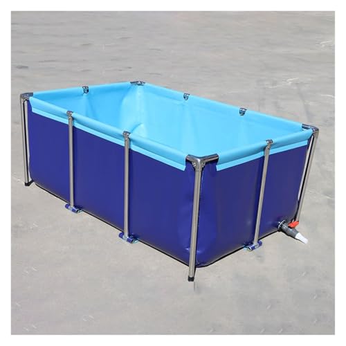 PVC Canvas Pool für Teiche - Wetterbeständiger Aquakulturpool für Koi Fische und Schildkröten - Großer Lager-Wassertank für drinnen oder draußen (1,5 x 1 x 0,7 m) von Generisch