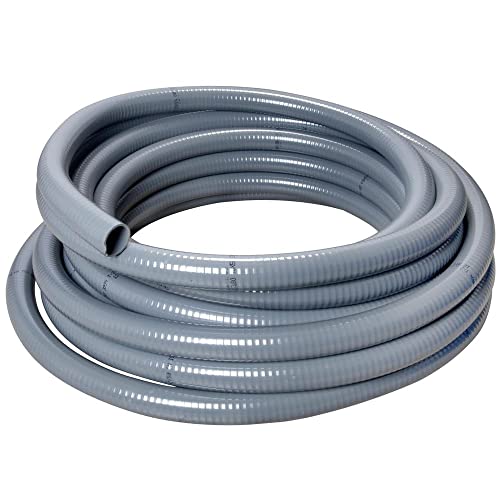 PVC Flexschlauch Klebeschlauch flexibel 50 mm 25 m Rolle Pool Teich Grau von Generisch