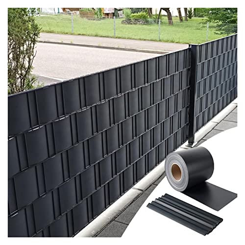 PVC Garten Sichtschutzzaun Sichtschutzstreifen für Outdoor Garten Terrasse Balkon Wetterfeste Platten mit Wind- und UV-Schutz inklusive Befestigungsclips in 28 Größen von Generisch