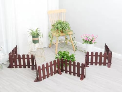 PVC-Gartenzaun-Clips – dekorative Bordüre für drinnen und draußen mit stapelbarem Boden, braun, 50 x 30 cm (4 Stück) für Rasen, Hof und Heimdekoration von Generisch