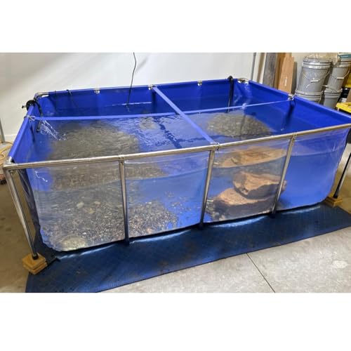 PVC-Leinwand für oberirdischen Koiteich mit Fenster, Stahlrahmen, großes Aquarium-Auffangbecken für Fisch- und Schildkrötenzucht, leicht montiert PVC-Leinwand für oberirdischen Koiteich mit Fenster, Stahlrahmen, großes Aquarium-Auffangbecken für Fisch- und Schildkrötenzucht, leicht montiert von Generisch