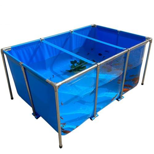 PVC Pool Teich Aufstellpool mit Ablassventil Transparent Aquarium Pool für Fischzucht Sichtbarer Gartenpool 150x100x61cm - Langlebig und Einfach zu Installieren von Generisch