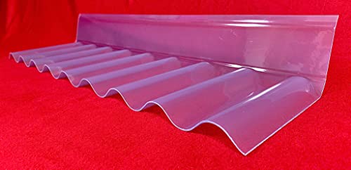 PVC Sinus Wellplatte 76/18 Wandanschluss in transparent, glasklar - Platte - PROFI QUALITÄT - Breite: 670 mm von Generisch