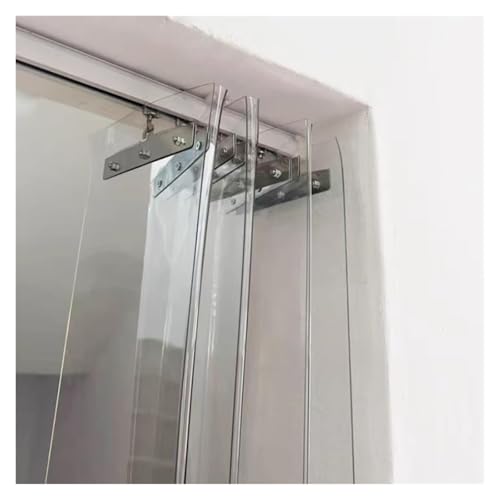PVC-Streifen-Vorhang-Set, 75 x 210 cm, transparente Kunststoff-Trennwand für Schiebetüren, ideal für Heimbüro und Industrie, langlebig, einfach zu installieren, platzsparende Lösung von Generisch