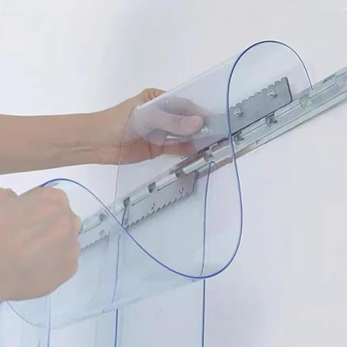PVC-Streifenvorhang, komplett vorinstalliert, transparent, ideal für Ställe, Gehege und Hallen von Generisch