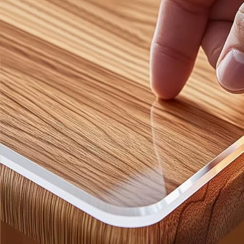 PVC-Tischdecke, transparent, 3 mm, Schutzhülle mit abgeschrägtem Rand, hitzebeständig, wasserdicht und öldicht, rechteckige Schreibtischunterlage von Generisch