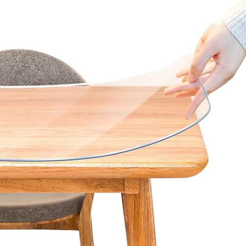 PVC-Tischschutz, 2 mm dick, Vinyl, transparente Tischdecke für Küche und Couchtisch, rechteckiges Design, 25,4 x 63,5 cm von Generisch