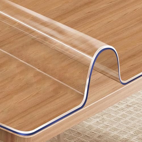 PVC Tischschutzfolie - Kristallklar, weich, wasserdicht, Tischdeckenmatte, waschbar & verschleißfest für Ess- und Couchtische von Generisch