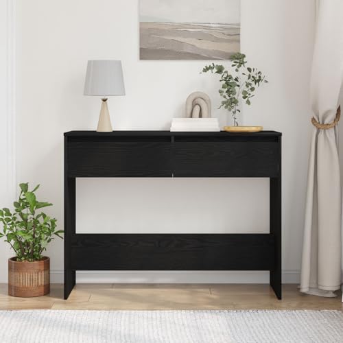 Pangshiyuan Schwarzer Eichen Konsolentisch - 100x35x76.5 cm - Holzwerkstoff,jiangboyue-862708 von Generisch