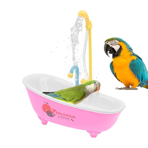 Papageienbad - Automatische Badewanne - Wasserzirkulation Papageibad Badewanne | ABS Multifunktional Pet Pool und Feeder Bowl | 26 -cm -Papageienbadepool für kleine und mittlere Vögel von Generisch