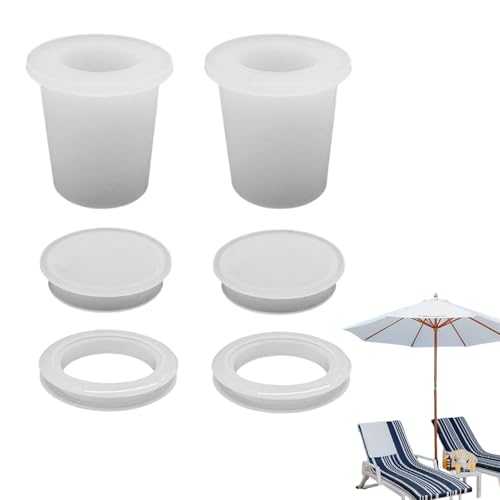 Patio Marktschirm Lochring,6 Stücke Tisch Marktschirm Einsatzring | Passt Für 5-6.4 cm Tischloch Sonnenschirm Adapter Für Marktschirme Outdoor Café Picknick Terrasse von Generisch