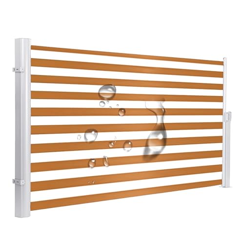 Patio Seitenmarkise Ausziehbar Outdoor Sichtschutz Wasserdicht UV-beständig für Garten Hof Balkon Höhe 63-79in (160-200cm) Länge 118-197in (300-500cm) von Generisch