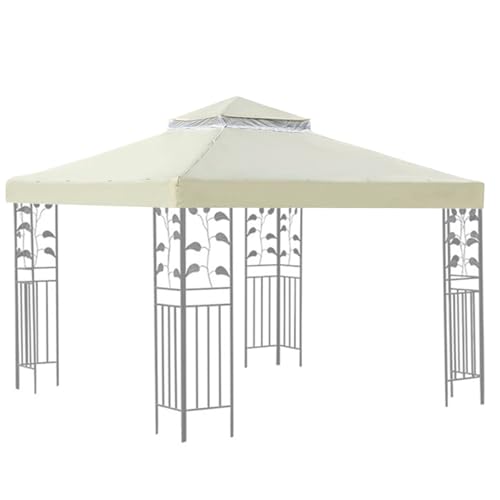 Pavillon Ersatzdach 3x3 M Wasserdicht – Polyester 300D Doppeldach Mit Air Vent UV-beständig,Winterfest, Atmungsaktiv, Gazebo Ersatz Dach, Perfekt Für Garten, Camping von Generisch