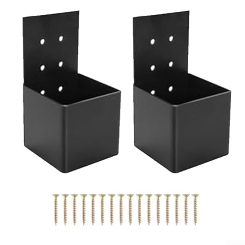 Pergola Bracket Kit 4x4 Wooden Post Railing Connectors Steel Structure Easy Installation Indoor & Outdoor Use Black (2 Pieces) Durable & Versatile von Generisch