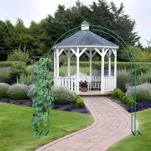 Pergola-Gartenlaube aus Metall, Kletterpflanze für Garten, Hochzeitsdekorationen und Brautpartys, breite Lauben, Maße: 20 x 20 x 3 cm, 12 x 12 x 3 m, Grün von Generisch