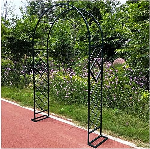 Pergola und Gartenlaube aus Metall, wetterbeständig, Gartenpavillon für Kletterpflanzen, schwarz, 260 x 230 cm, Hochzeits-Metallüberdachung, perfekt für Hinterhofdekoration von Generisch