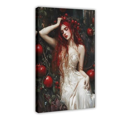 Persephone mit Granatapfel Kunstdruck Dark Academia Deco von Generisch