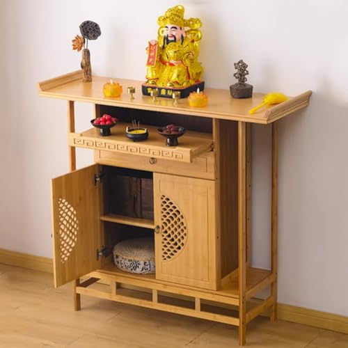 Persönlicher Schrein-Altartisch, chinesischer Buddha-Nischenschrank, Meditations-Angebotstisch mit Aufbewahrung, buddhistischer Holzaltar für Heimdekoration Persönlicher Schrein-Altartisch, chinesischer Buddha-Nischenschrank, Meditations-Angebotstisch mit Aufbewahrung, buddhistischer Holzaltar für Heimdekoration von Generisch