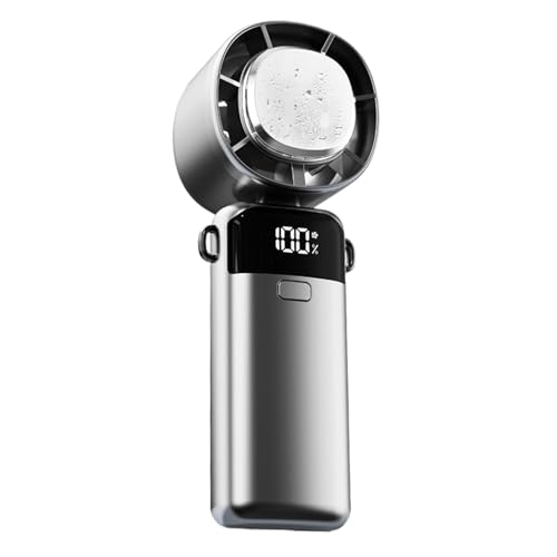 Personal Cooling Lüfter - Kompakte faltbare Luftgebläse, batteriebetriebene Handheld -Gadget | Digital Display Windgerät für Männer Frauen Kinder Schreibtisch Reise Camping im Freien Schlafzimmer Stra von Generisch