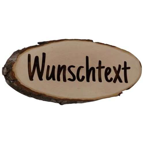 Personalisierte Baumscheibe mit Gravur - Schild personalisiert aus Holz selbst gestalten Holzschilder (46-55cm) von Generisch