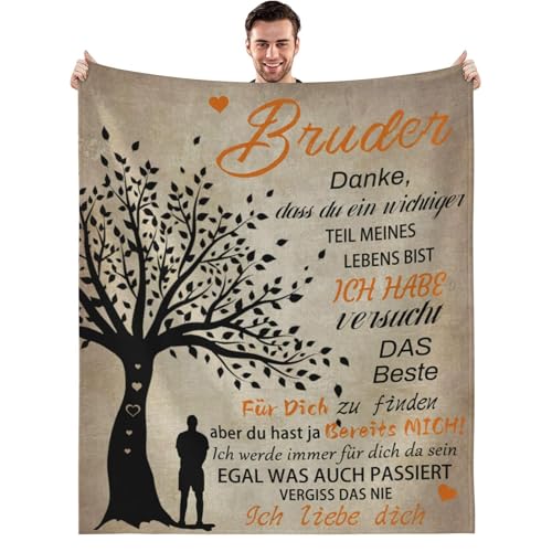 Personalisierte Decke Geschenke, Geschenke von Schwester zu Bruder, Geburtstagsgeschenke für Bruder, Flanelldecke, Weihnachten Abschluss-Geschenke (Brother 1, 150x200cm) von Generisch