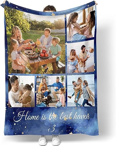 Personalisierte Decke Mit Foto Kuscheldecke Flauschig Geburtstagsgeschenk FüR Mama 60 Geburtstag Frau Geschenk Vatertagsgeschenke FüR Papa Verlobungsgeschenke Hochzeitstagsgeschenk FüR MäNner (F) von Generisch