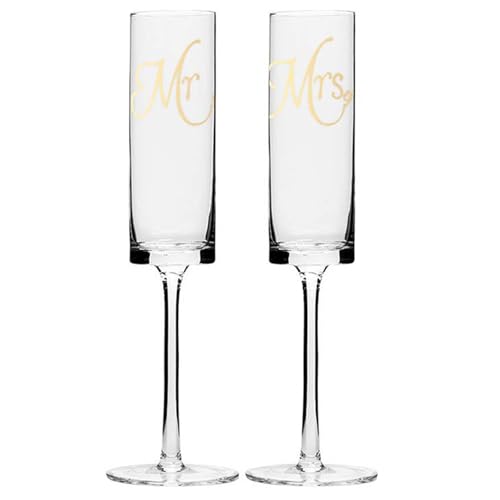 Personalisiertes Champagnerglas mit Ihrem individuellen Text, individuelle Trinkgläser – individuelles Stielglas Geschenk für Hochzeit, Brautparty, Verlobung, Jahrestag (2) von Generisch