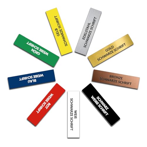 Personalisiertes Klingelschild (2 Stk.) – Selbstklebend, Wetterfest & UV-beständig, Namensschild mit Gravur für Haustür, Briefkasten & Klingeltaster, Made in Austria von Generisch