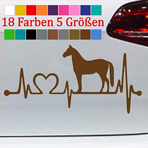 Pferde Aufkleber Sticker Deko Herz Herzschlag Liebe Pony Hengst Stute PS 92-Kupfer 10x5cm von generisch