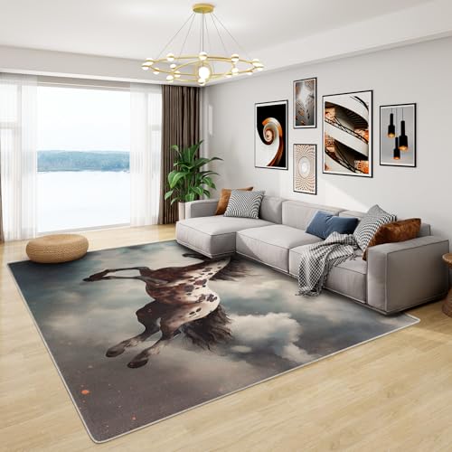 Pferde Teppich Mädchen - Teppich Wohnzimmer Schlafzimmer Pferdemotiv, Kleiner Teppich Pferd, Weich Kurzflor & Waschbar & rutschfest Fussmatte Innen, Kinderteppich 40x60 cm Pferde Teppich Mädchen - Teppich Wohnzimmer Schlafzimmer Pferdemotiv, Kleiner Teppich Pferd, Weich Kurzflor & Waschbar & rutschfest Fussmatte Innen, Kinderteppich 40x60 cm von Generisch