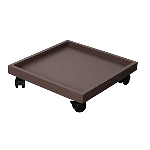 Pflanzenständer, Pflanzen-Caddy mit Rollen, robuster Blumentopf, Rolltablett, bewegliche Pflanzschalen für drinnen und draußen, Garten, Topfpflanzen-Rollwagen (Farbe: Schwarz, Größe: 42 cm von Generisch