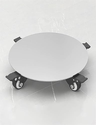 Pflanzenwagen aus Edelstahl mit beweglicher Halterung – rollbarer Pflanzenwagen mit einer Tragkraft von 180 kg for den Innen- und Außenbereich, feststellbare Räder und Bremsen(Round,40cm/16in) von Generisch
