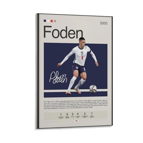 Phil Foden Fußball-Poster, Athleten-Poster (5) (1), Heimdekor-Poster, Wandkunst, Bilddruck, dekorative Malerei, Poster, 40 x 60 cm von Generisch
