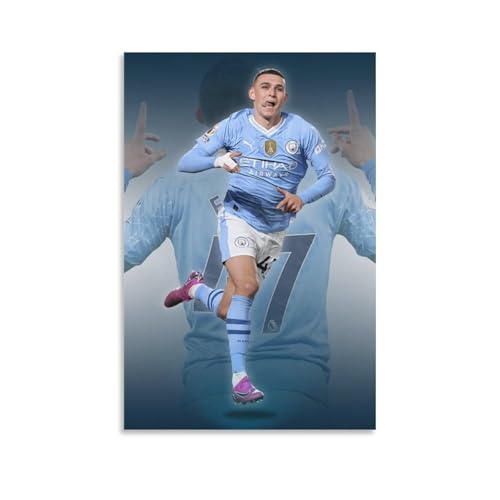 Phil Foden Fußball-Poster, Sportler-Poster (12), Wandkunst, Poster, Drucke, Heimdekoration, Bild, Leinwand, Gemälde, Poster, 60 x 90 cm von Generisch