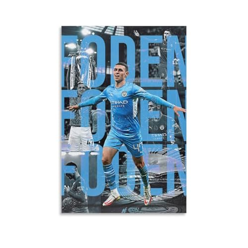 Phil Foden Fußball-Poster, Sportler-Poster (15), Wandkunst, Poster, Drucke, Heimdekoration, Bild, Leinwand, Malerei, Poster, 40 x 60 cm von Generisch