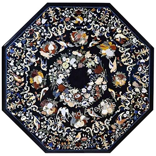 Pietra Dura Art Restaurant Tischplatte I Schwarzer Marmor Besprechungstischplatte I Fine Work Home Tischplatte I 121,9 x 121,9 cm Heritage Esstisch Platte I Achteckige Wohnzimmertischplatte Pietra Dura Art Restaurant Tischplatte I Schwarzer Marmor Besprechungstischplatte I Fine Work Home Tischplatte I 121,9 x 121,9 cm Heritage Esstisch Platte I Achteckige Wohnzimmertischplatte von Generisch