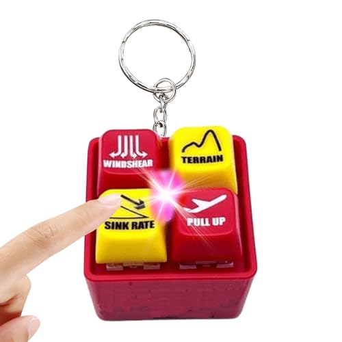 Pilot & Crew Alert Keychain | LED -Cockpit -Sicherheitstaste Mit Alarmschallsimulator - Aviation Notonal Alert Schlüsselbund, Glühendes Taschenlampen -Reise -Gadget von Generisch