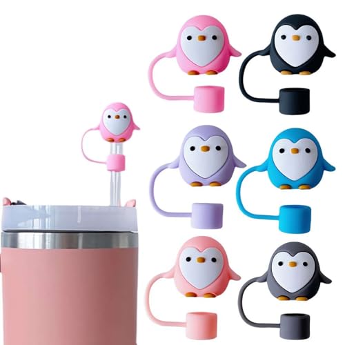 Pinguin-Trinkhalm-Aufsätze für Stanley-Becher, 10 mm, wiederverwendbare Pinguin-Silikon-Trinkhalm-Abdeckkappe für Stanley-Zubehör, Pinguin-Strohhalm-Spitzen, Deckel, BPA-frei, für 10 mm Pinguin-Trinkhalm-Aufsätze für Stanley-Becher, 10 mm, wiederverwendbare Pinguin-Silikon-Trinkhalm-Abdeckkappe für Stanley-Zubehör, Pinguin-Strohhalm-Spitzen, Deckel, BPA-frei, für 10 mm von Generisch