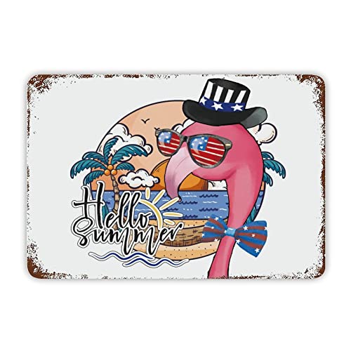 Pinker Flamingo-Blechschild "Relaxing Place" Rost-Metallschild für Sommerparty, abgestuftes Tablett, Schild, Strandhaus, Aluminium-Metallschild, hängendes Poster für Kaminsims, Hauptzimmer, Wohnmobile von Generisch